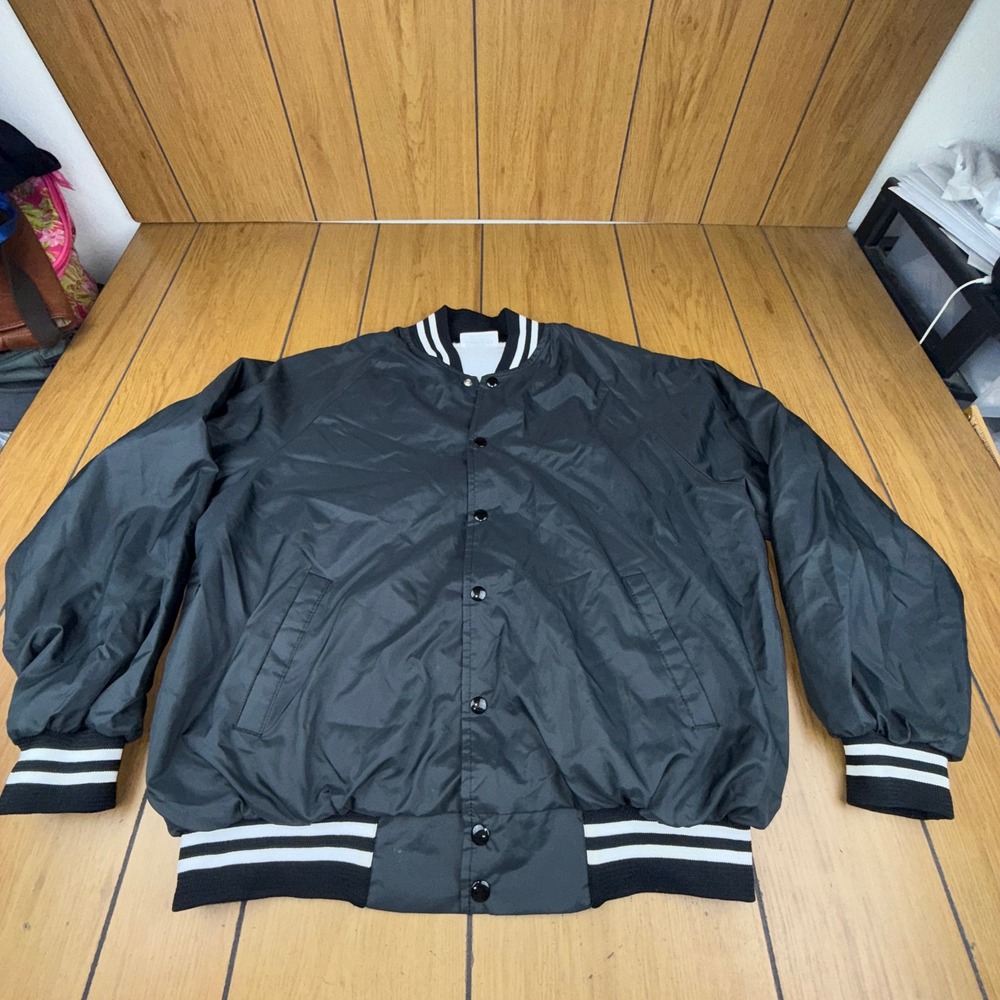 VTG Murina Mens Jacket‎ XL Black Marine Corps Marathon Baseball Bomber USA